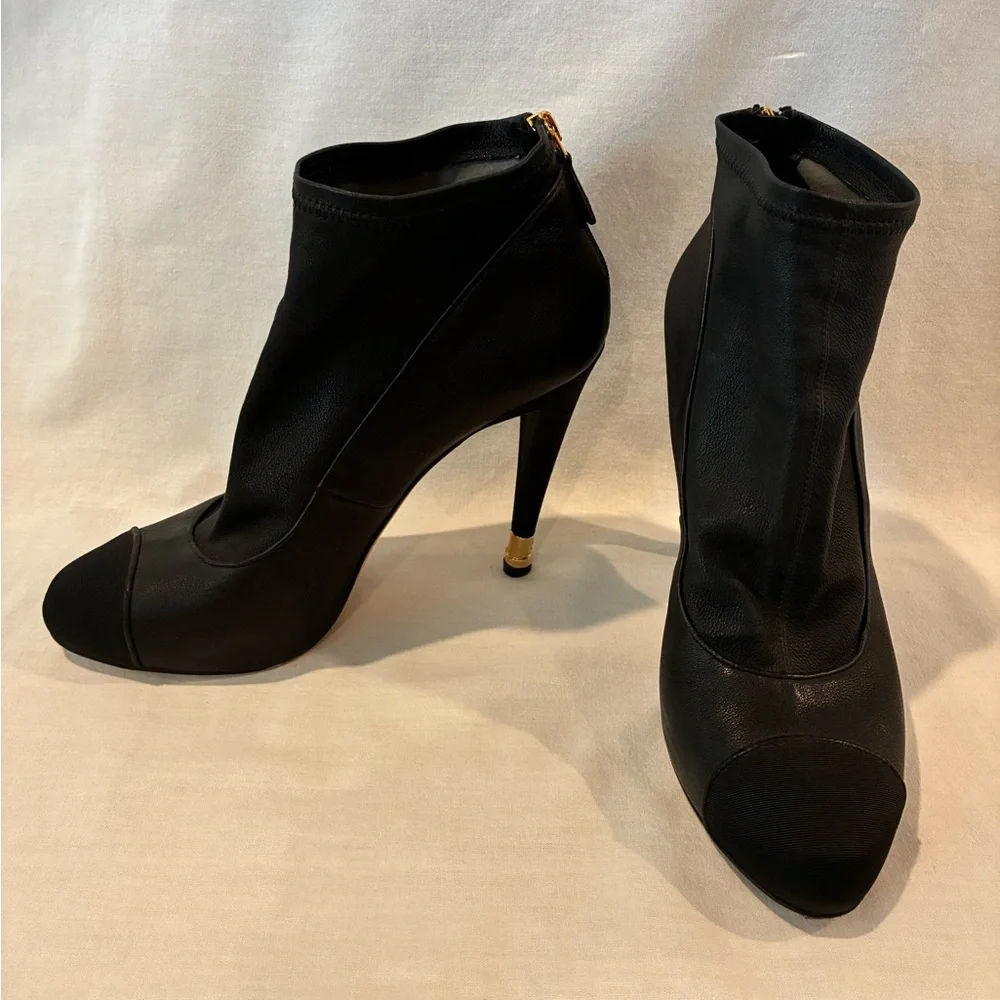 Chanel Leather Ankle Boots